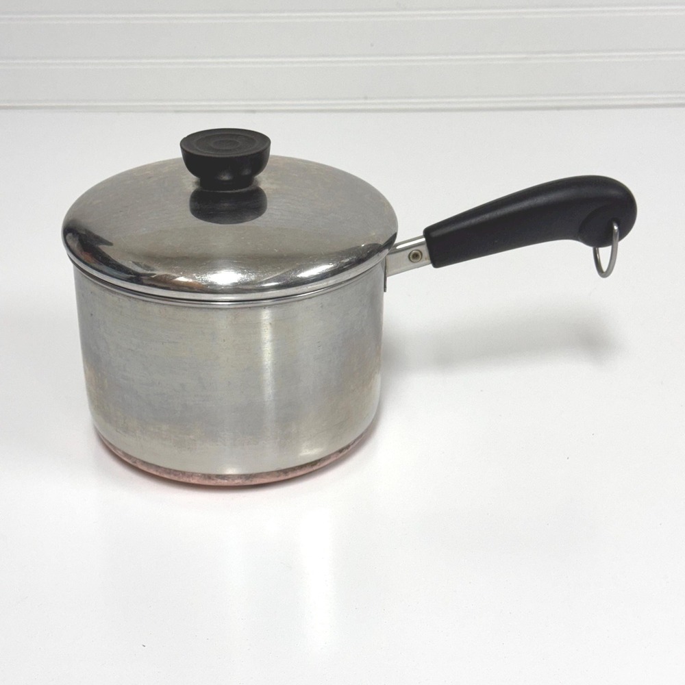 Vintage Revere‎ Ware Copper Bottom 2 Quart Pot - imperfect